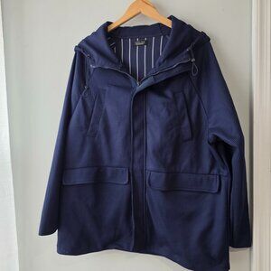 ZARA MAN~ Navy blue waffle weave Hooded parka jacket